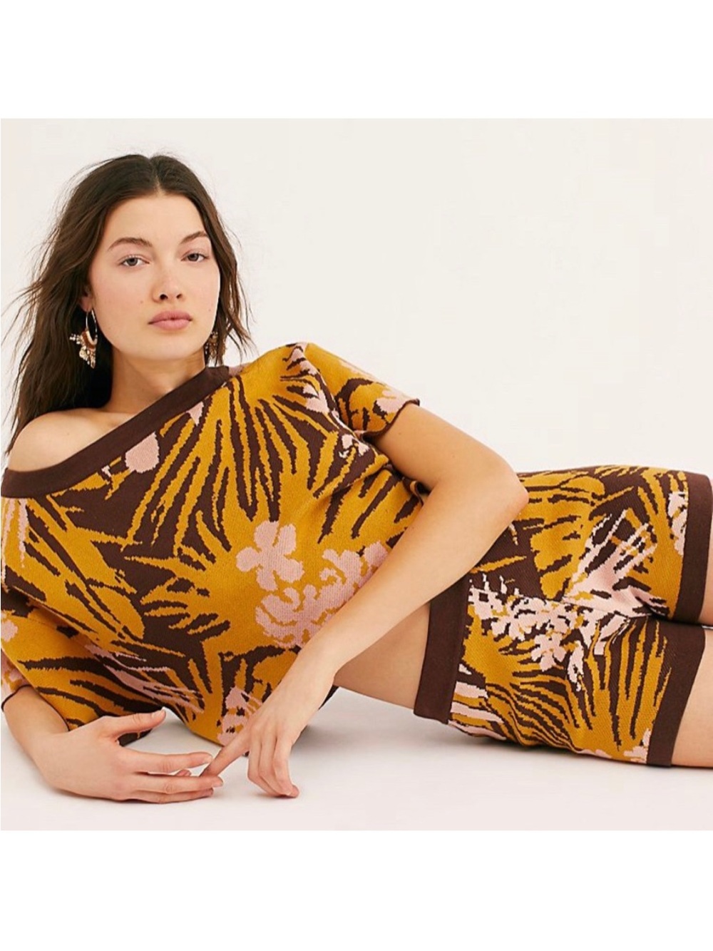 Free People Trip Trip Set Tropical Floral Cotton Knit